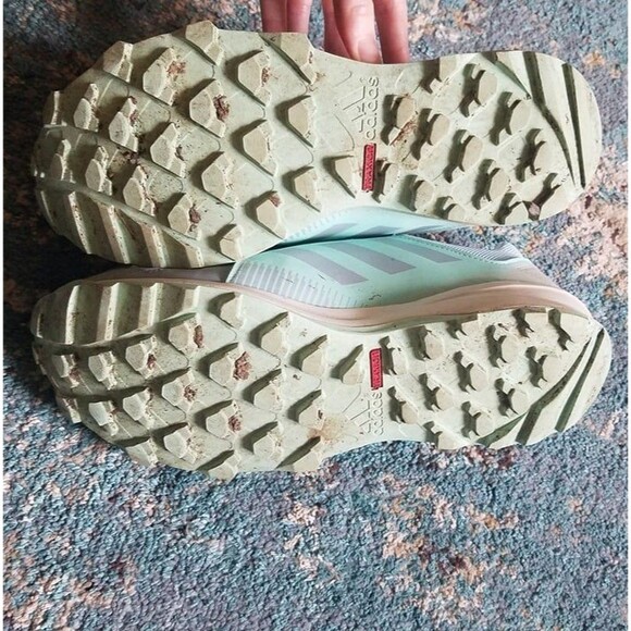 Women's Waterproof Running Shoes Adidas Terrex Tracerocker Gtx 10 Green Trail - Picture 5 of 5